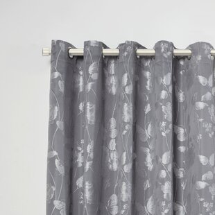 2,5m Floral Eyelet Curtains Dim Out - Voil Centre