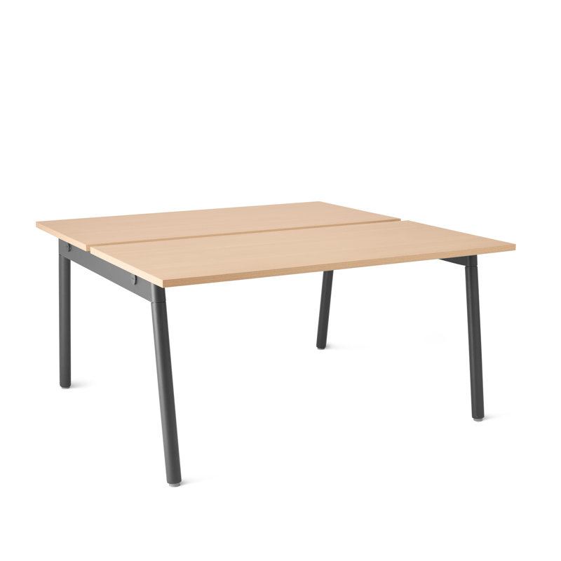 Bureau double Series A, H 29 po x l 56 po x P 57 po, Gris anthracite / chêne naturel