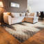 Tapis décoratif en brun à motif géométrique Amersfort