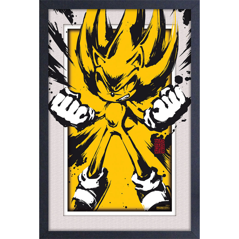 Sonic - Super Sonic Splatter 11 x 17 sous plexi, affiche encadrée
