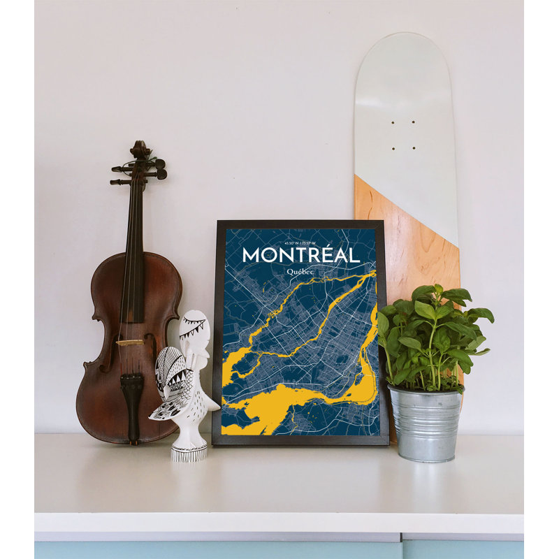 «Montreal City Map», impression, H 17 po x l 11 po