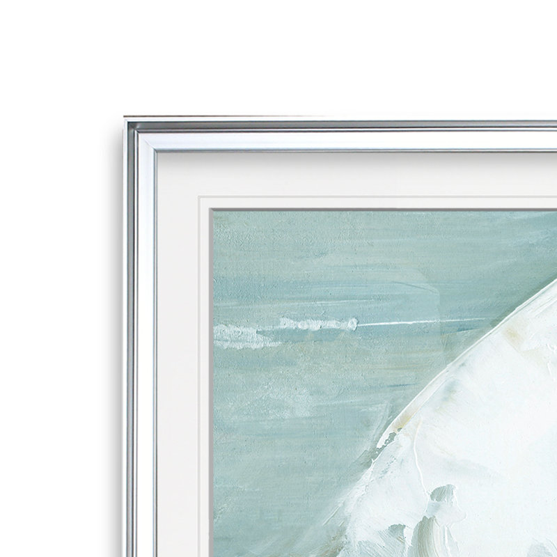 «Blue Blooming Beauty II», reproduction de peinture à l'huile, H 37 po x l 37 po x P 1,5 po, Encadrement argenté
