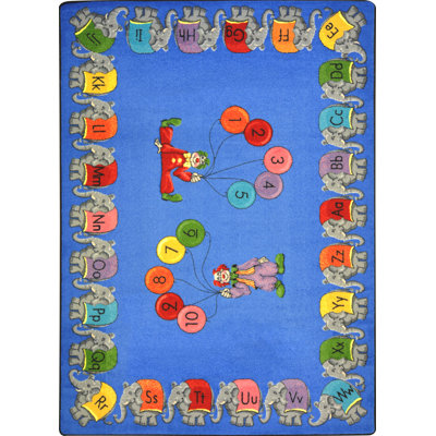 Educational Circus Elephant Parade Area Rug by Joy Carpets