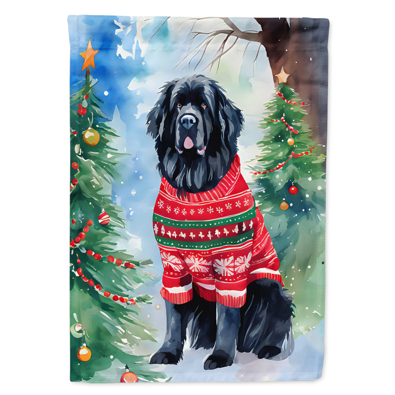 Polyester double face Noël, H 15,5 po x l 11,25 po