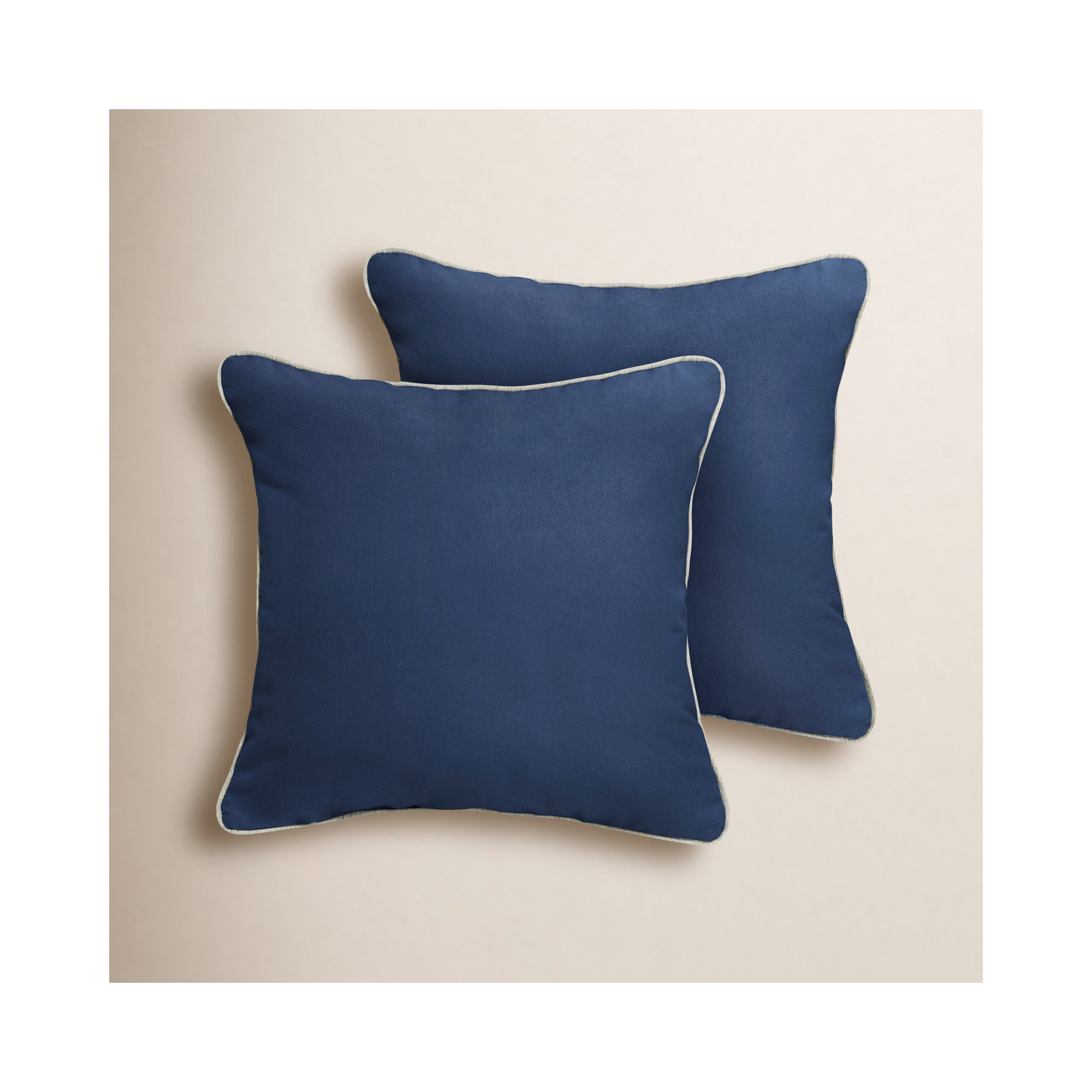 Estrada Indoor/Outdoor Throw Pillow, Navy, 18" x 18"