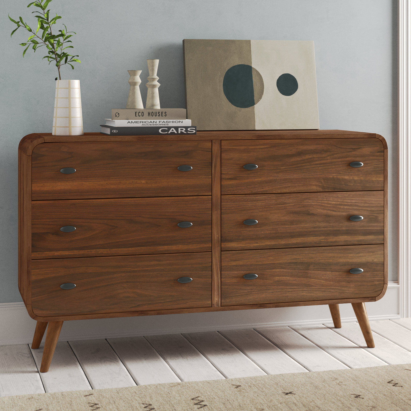 Wade Logan® Kegan 6 Drawer 61" W Double Dresser & Reviews | Wayfair