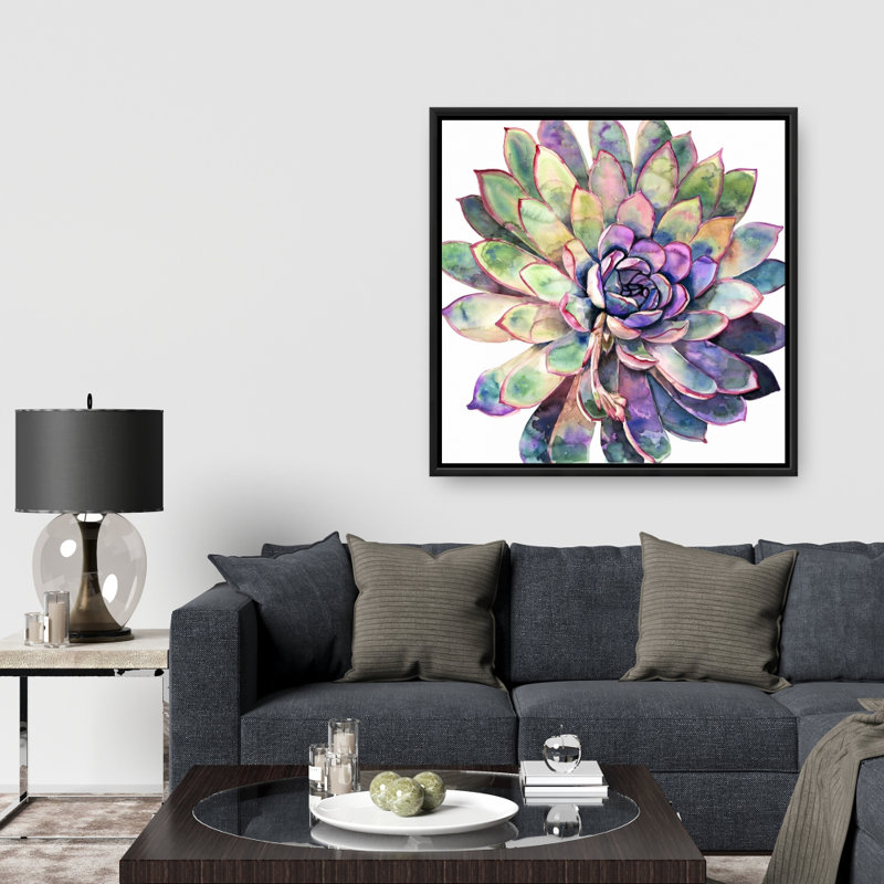 Multicolored Succulent - Office Botanical Framed Canvas Decor