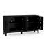Buffet Mid-Century moderne avec 4 portes. Rangement pour le salon, la salle à manger. Console média noire, tablettes réglables et 60,5 tablettes. Cuisine, portes de 60,5 po