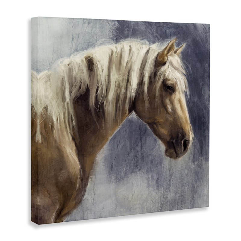 Art mural Golden Boy Horse par Nina Blue, H 17 po x l 17 po