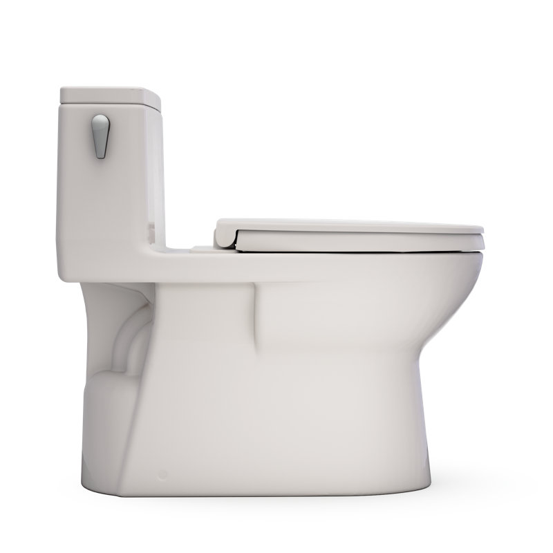 TOTO Redington 1G One-Piece Elongated 1.0 GPF WASHLET+ and Auto Flush Ready Universal Height Toilet with CEFIONTECT and SS124 SoftClose Seat, Bone - MS672124CUFG#03