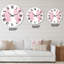 Horloge murale tropicale à feuilles d'aquarelle roses II - Shabby Elegance-60328826