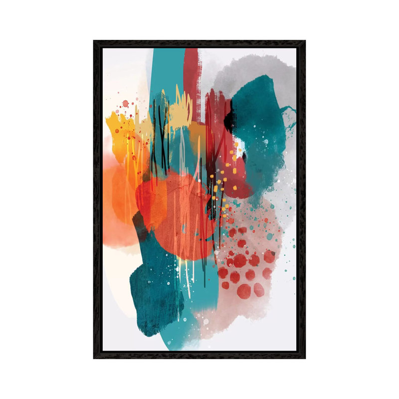 Lyrics - Print on Canvas, 101.6cm H x 66.04cm W x 3.81cm D, Black Floater Framed