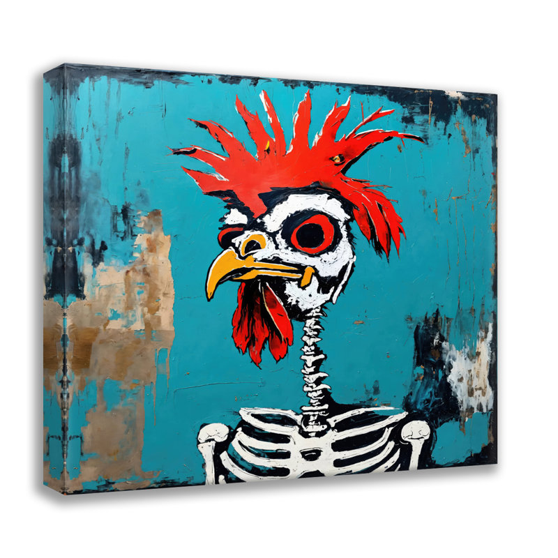 Rooster1-Hommage-Basquiat, estampe numérique sur toile tendue avec châssis, H 36 po x l 36 po
