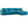 Commix Down Filled Overstuffed 4 Piece Sectional Sofa Set in Azure