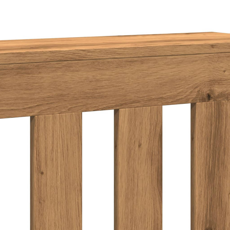 Small Radiator Cover, Artisan Oak, 104 x 20 x 82 cm, Vertical Slats