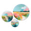 «Pink and Blue Summer Farm land - Landscape», reproduction d'art sur métal, ensemble de 3
