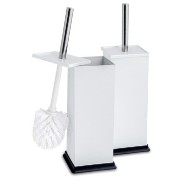 Harbour Housewares - 2x Square Toilet Brushes with Holder