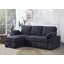 Canapé-lit double en chenille gris anthracite (91 pouces de large), version modulaire avec fauteuil inclinable, table escamotable + porte-gobelet + port de charge, convient à de multiples cas de figure