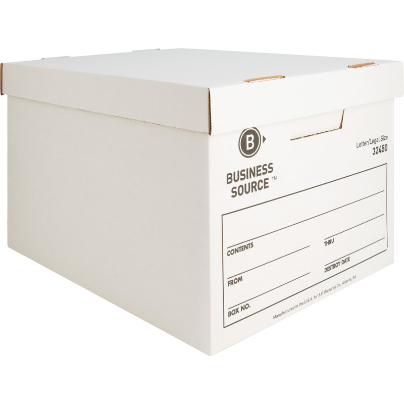 Storage Boxes, Letter/Legal,  White, 12-Pack