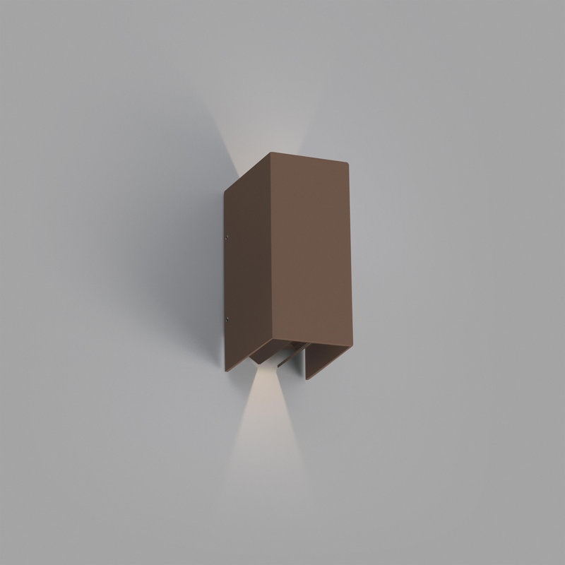 Tahmina 16.5cm H Integrated LED Outdoor Flush Mount, Rust Brown
