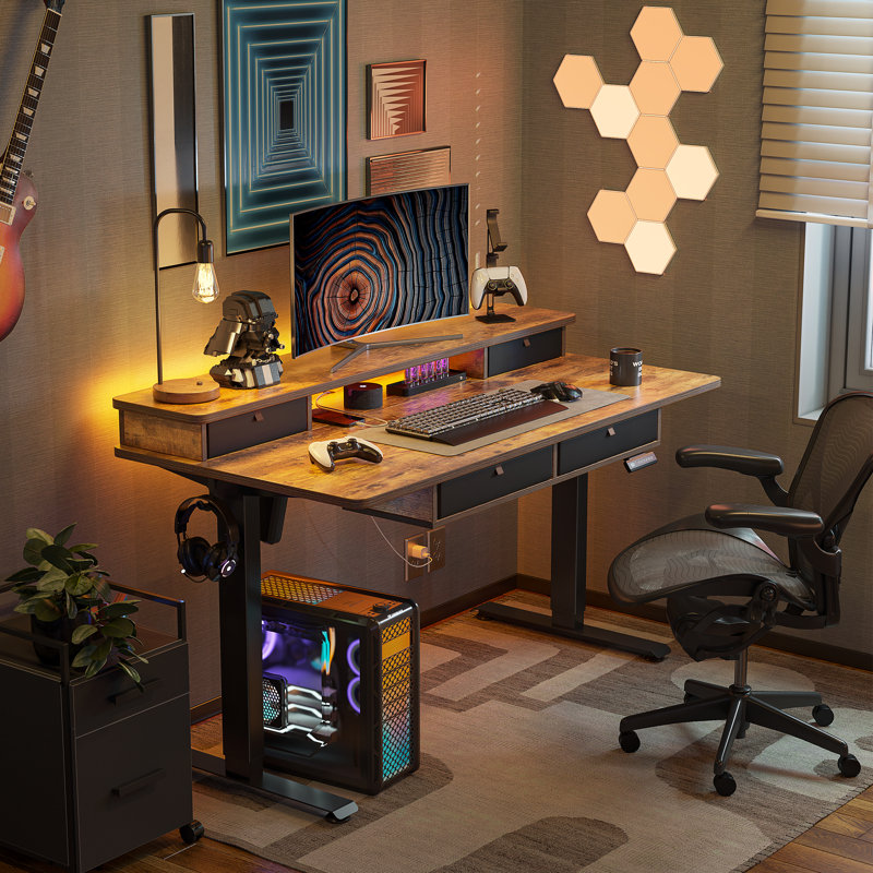 Bureau de jeu debout à hauteur ajustable Emanuiel, H 46 po x l 55 po x P 30 po