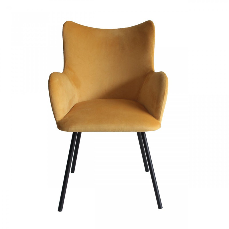Chaise de salle à manger Curvy, Jaune