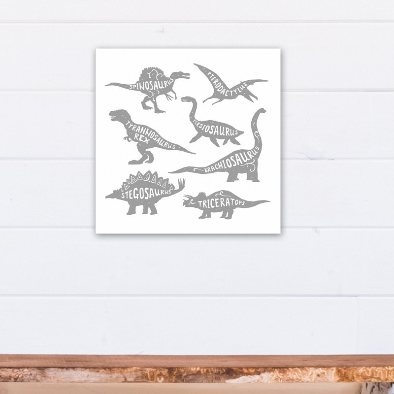 Art sur toile dino names Amapola, H 16 po x l 16 po x P 1,25 po, Bleu / blanc