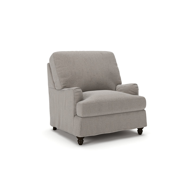 Walters Slipcovered Chair, Apollo Pebble Boucle