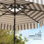 Parasols de patio Upf 30+, abat-jour rayé en polyester 8,6 pi pour la salle à manger