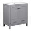 Armoire de salle de bain grise 60 "avec double meuble-lavabo, lavabo et tablette pratique - Meuble-lavabo moderne, lavabo et espace de rangement élégant-91446605