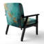 Turquoise Tranquility VI - Fauteuil rembourré contemporain, fauteuil d'appoint bleu sarcelle