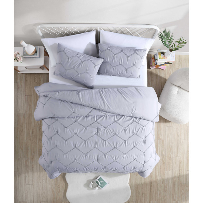 Ensemble d'édredon Somerset Swift Home, Édredon pour très grand lit + 2 taies décorativ, Mauve