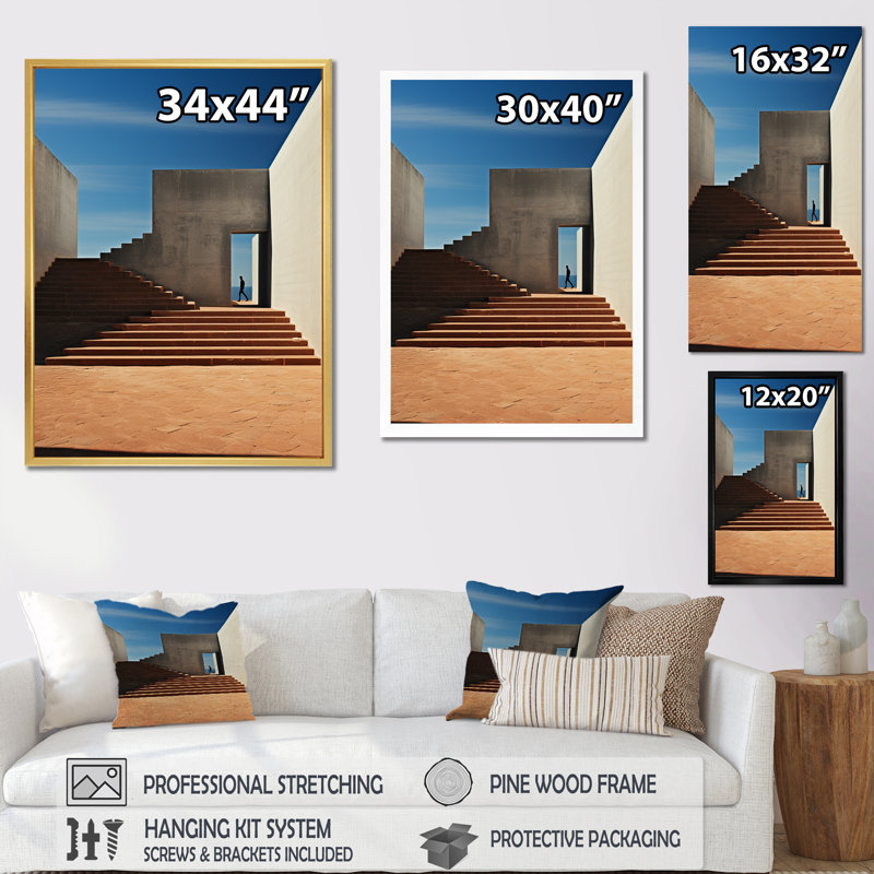 " Minimalism Scenery Building III ", Gold Single Picture Framed, 20" H x 12" W x 1" D