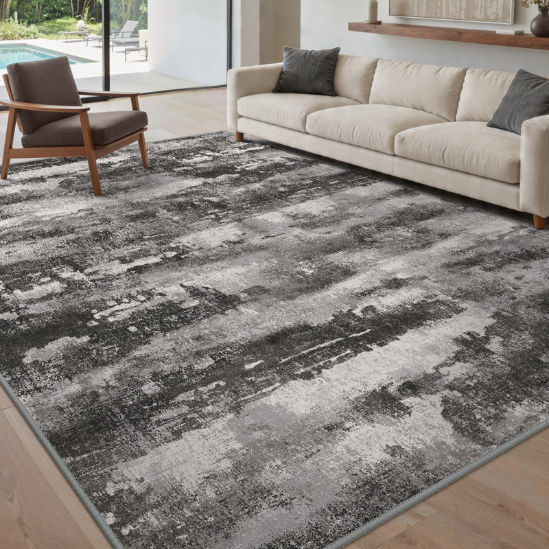 Tapis noir Pavelina, Black, Rectangle 6 pi x 9 pi