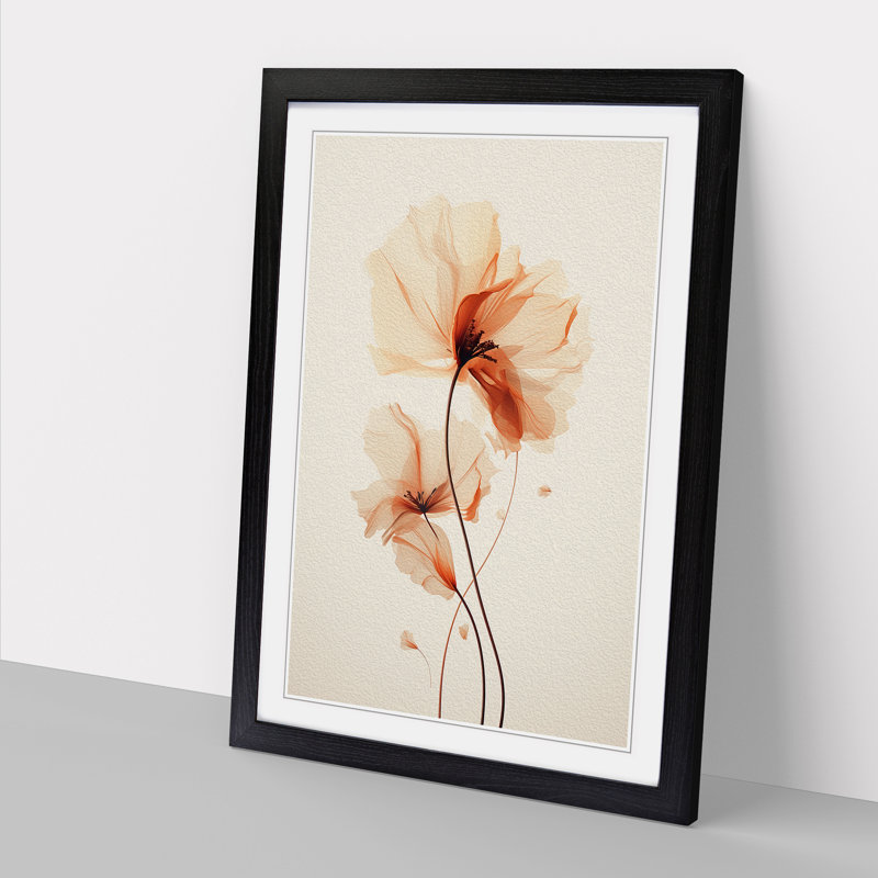Floral Minimalism - Framed Print, Black Framed, 64cm H x 46cm W