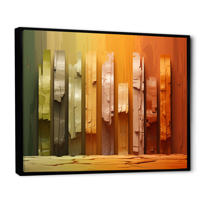 L'islam, art, piliers I, sur toile, Cadre flottant noir, H 16 po x l 32 po x P 1 po