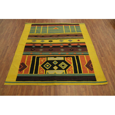 Tapis carré en laine Kilim 8 x 8 po