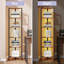 Corner Shelf with LED Light, 6-Tier Corner Bookshelf for Small Space, Narrow Display Corner Shelf Stand