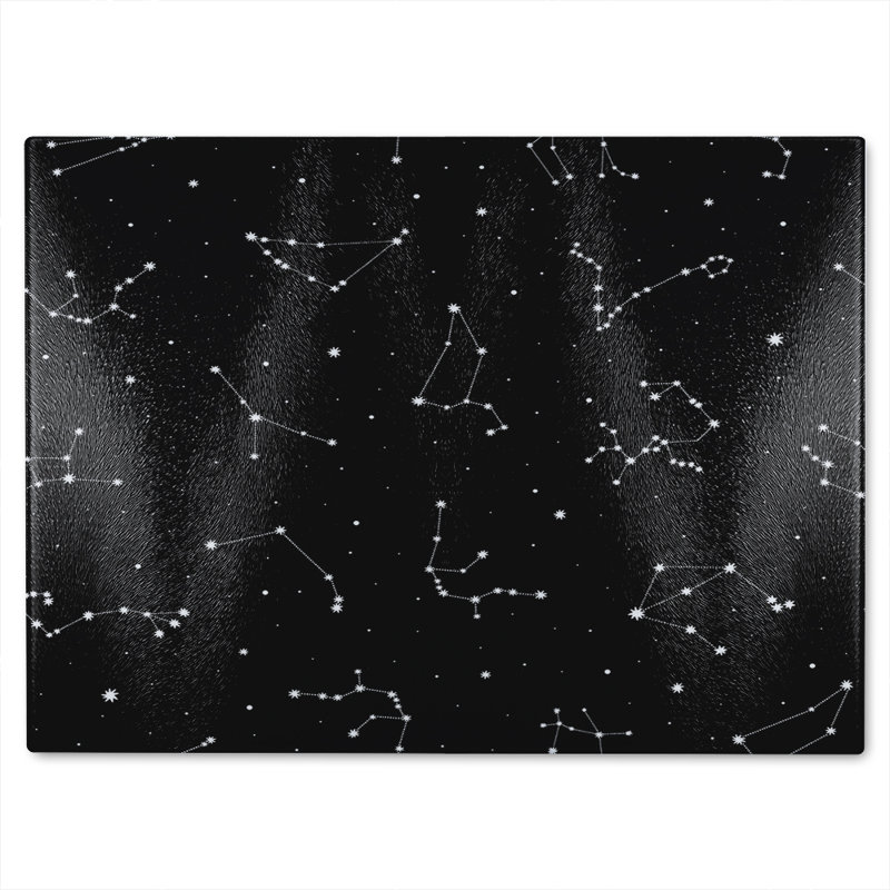 Zodiacal Constellations Glass Chopping Board, 28cm L x 20cm W