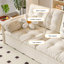 Canapé-lit causeuse 100% polyester beige-130075140
