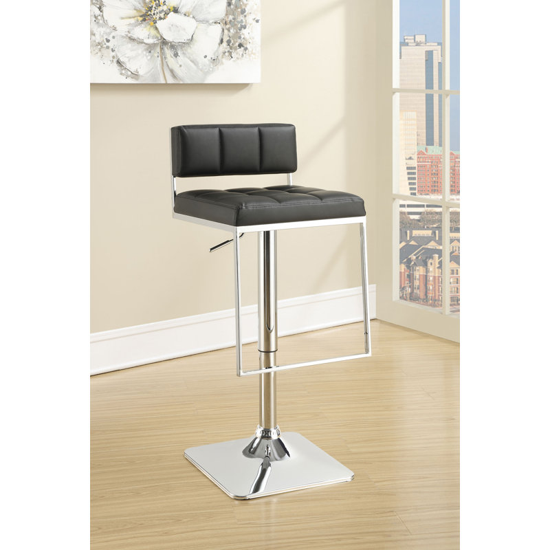 Tabouret de bar rotatif à hauteur ajustable avec structure en métal Kinnear, Noir