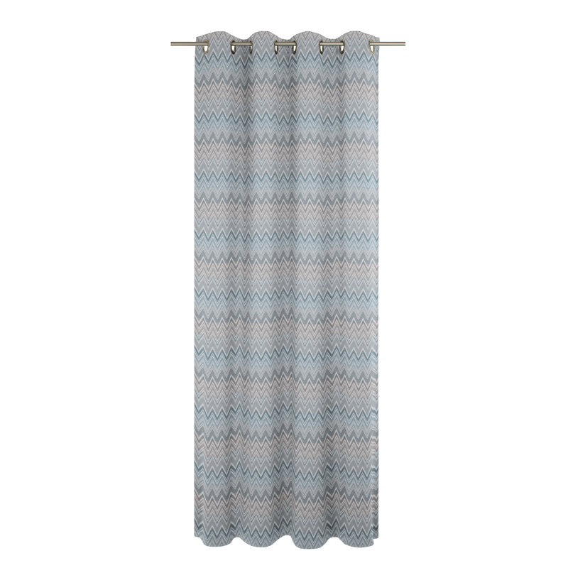 Kurtus Room Darkening Curtain Single Panel, 132cm Width x 145cm Drop, Blue/Gray