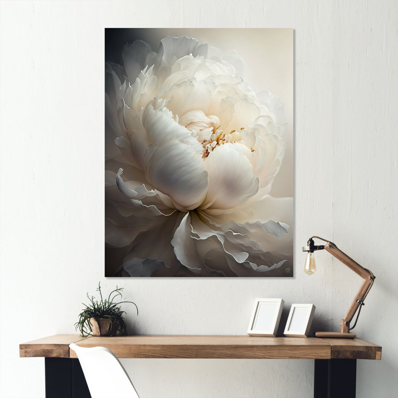 Pivoine fleur VII - pivoines, art mural, H 40 po x l 30 po, Toile tendue
