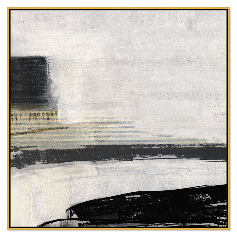 «La Bande I Print» par Sally Swatland, Cadre flottant doré, H 46,5 po x l 46,5 po