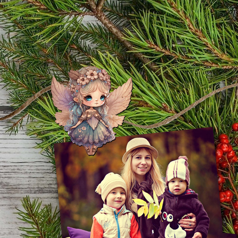 6 Piece Colorful Fairies Decorative Wooden Clip-on Ornaments by G. Debrekht