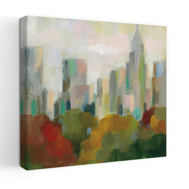 Art contemporain Central Park II avec art d'automne Central Park, H 24 po x l 24 po