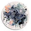 «Blue and Orange Vibrant Paradoxes II», art mural rond abstrait sur métal-88627884