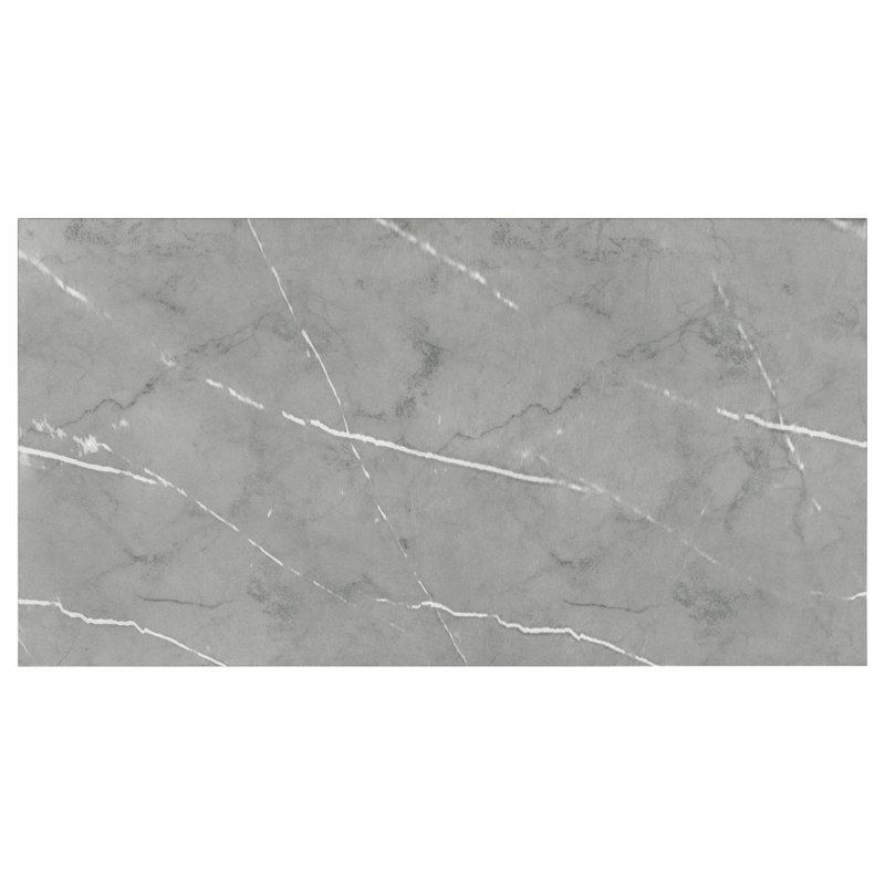 Grey Faux Marble Rectangular Dining Table