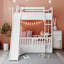 Lit simple superposé au-dessus d'un lit simple avec glissière et échelle, blanc-1368263212