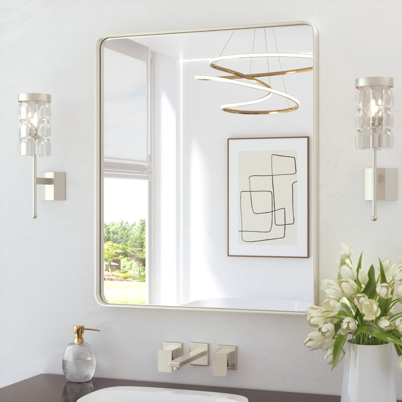 Miroir de salle de bain plombier en aluminium incassable et résistant à la rouille , 30 po x 36 po, Rectangulaire